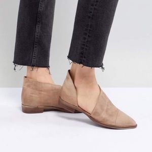 Free people tan suede royale flats